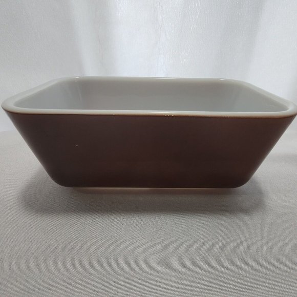 Pyrex Old Orchard Brown 1.5 pint Refrigerator Dish 0502 small glass loaf pan - Picture 5 of 8